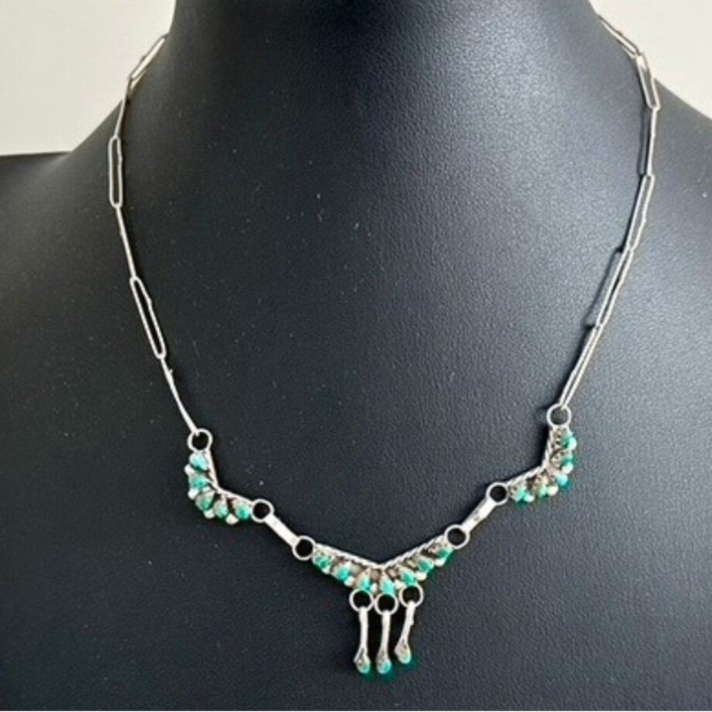 Sterling Native American petite point necklace